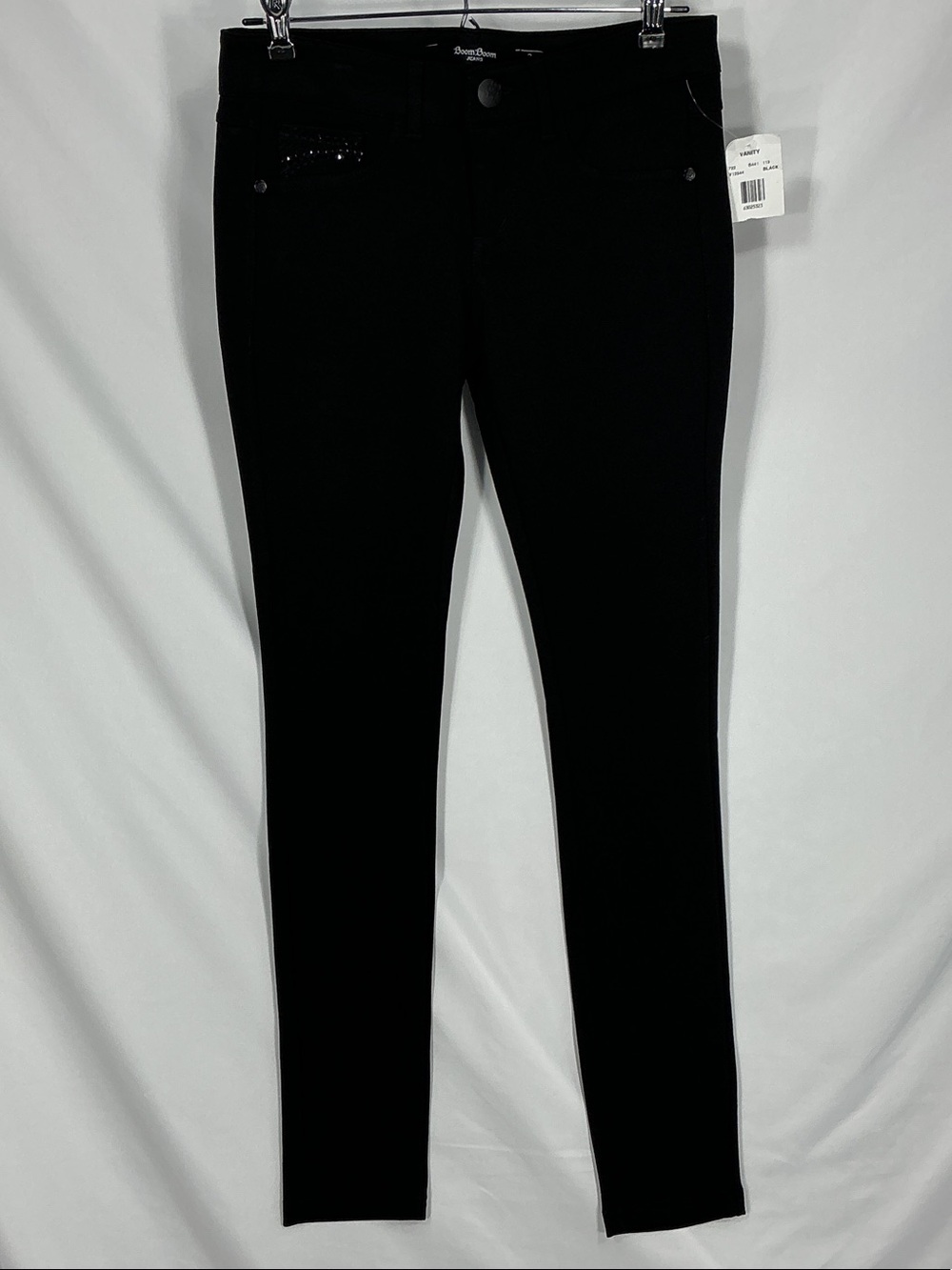 Boom Boom Jeans Black Skinny Pants Jeans NWT Junior 3 28x30 Low Rise Cyber Y2K
